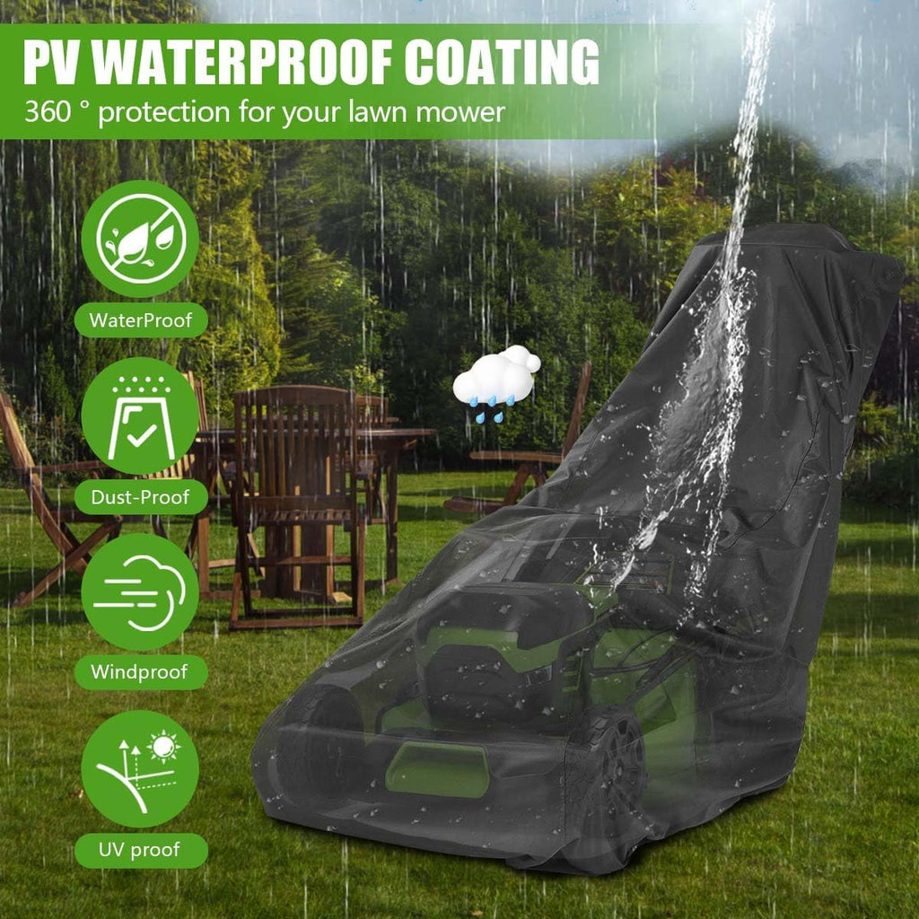 Outdoors Lawn Mower Cover Heavy Duty Waterproof Polyester Oxford Protection Push Mower Cover with Drawstring and