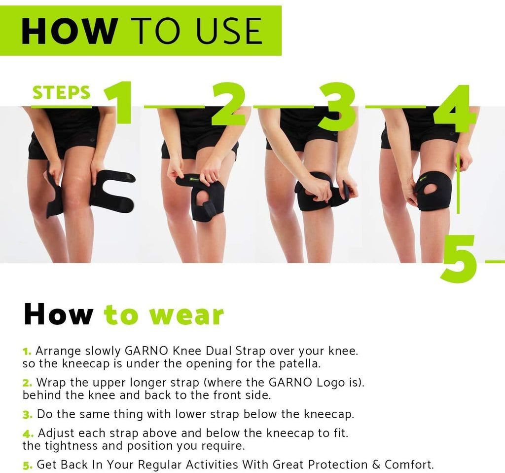 Patellar Tendon Support Strap, Knee Brace for Meniscus Tear, Patella Tendonitis, Arthritis, Adjustable Neoprene