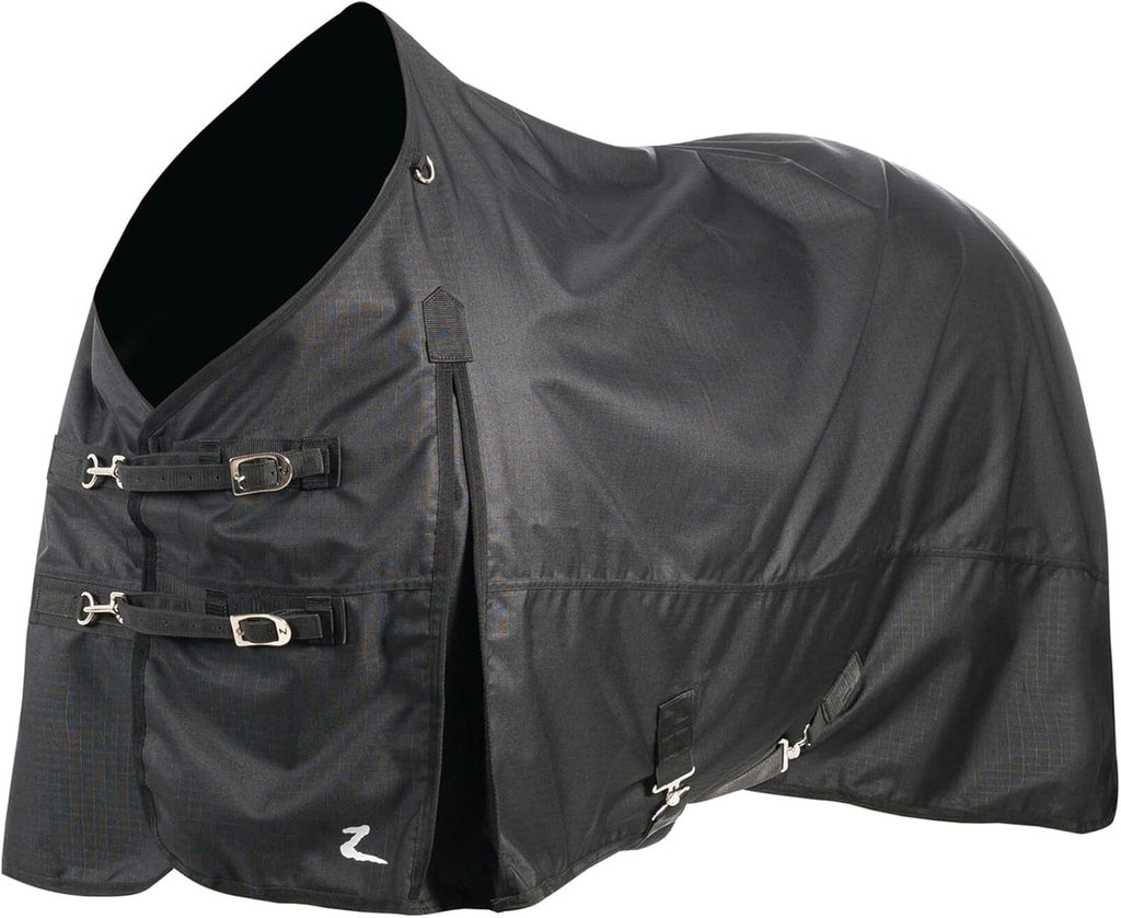 Nevada Medium Weight 1200D Waterproof Horse Turnout Blanket (200g Fill) - Black - 72 in