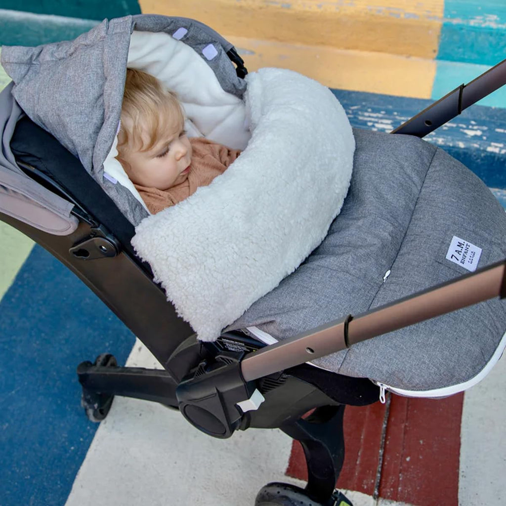 7AM Enfant Universal Stroller Footmuff - Water Repellent Winter Bunting Bag for Strollers & Car Seats, Soft