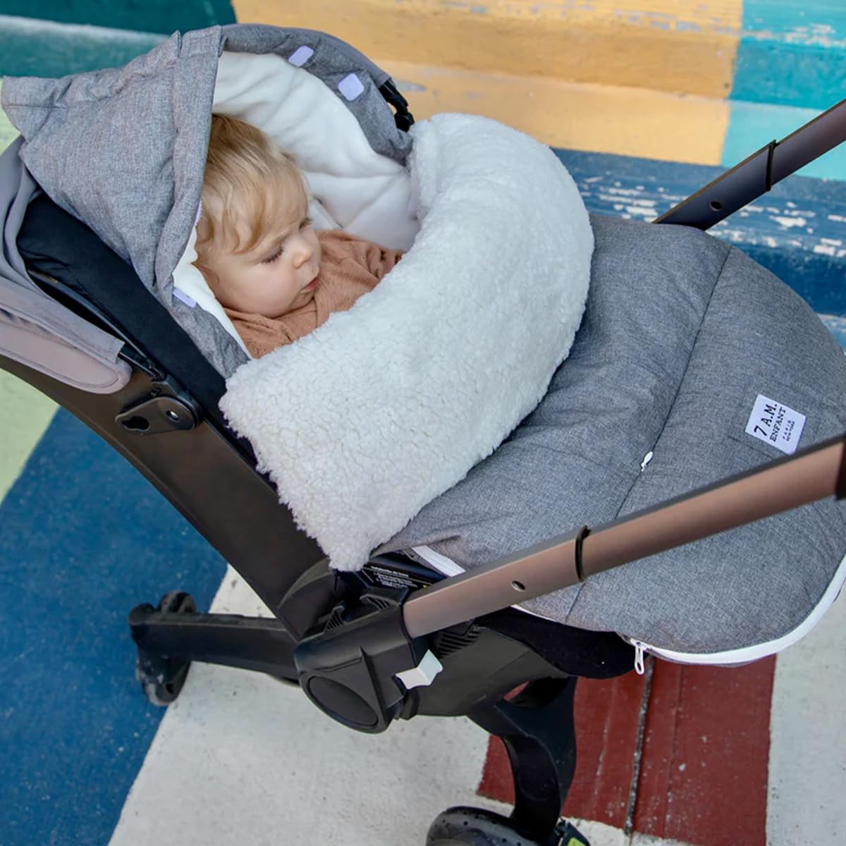 7AM Enfant Universal Stroller Footmuff - Water Repellent Winter Bunting Bag for Strollers & Car Seats, Soft