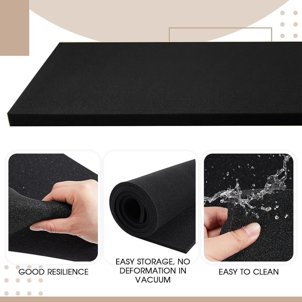 1 Pack Upholstery Foam Sheet, 1/4" X 24" X 72",Black