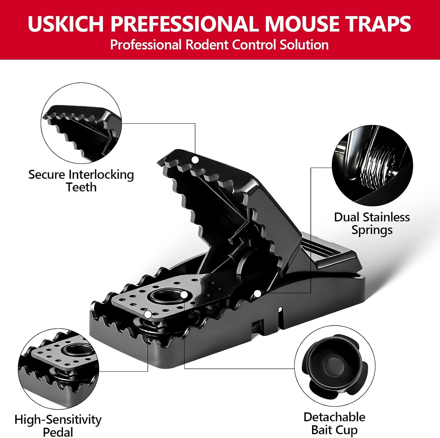 8 Pack Mouse Traps Indoor for Home, Mouse Trap for House Indoor Kill, Reusable Mice Traps, Small Rat Traps for Home