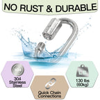 M3.5 Stainless Steel Quick Link Chain Connector - 170lb Capacity - 30pcs
