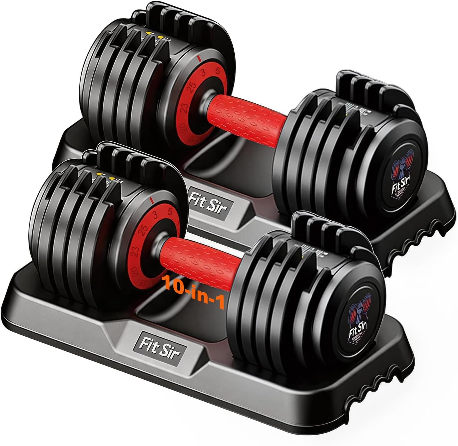 Adjustable Dumbbell Set, 10-in-1 25LB/50LB/90LB Ajustable Dumbbells with Safe Locking System, Enclosed Storage Tray