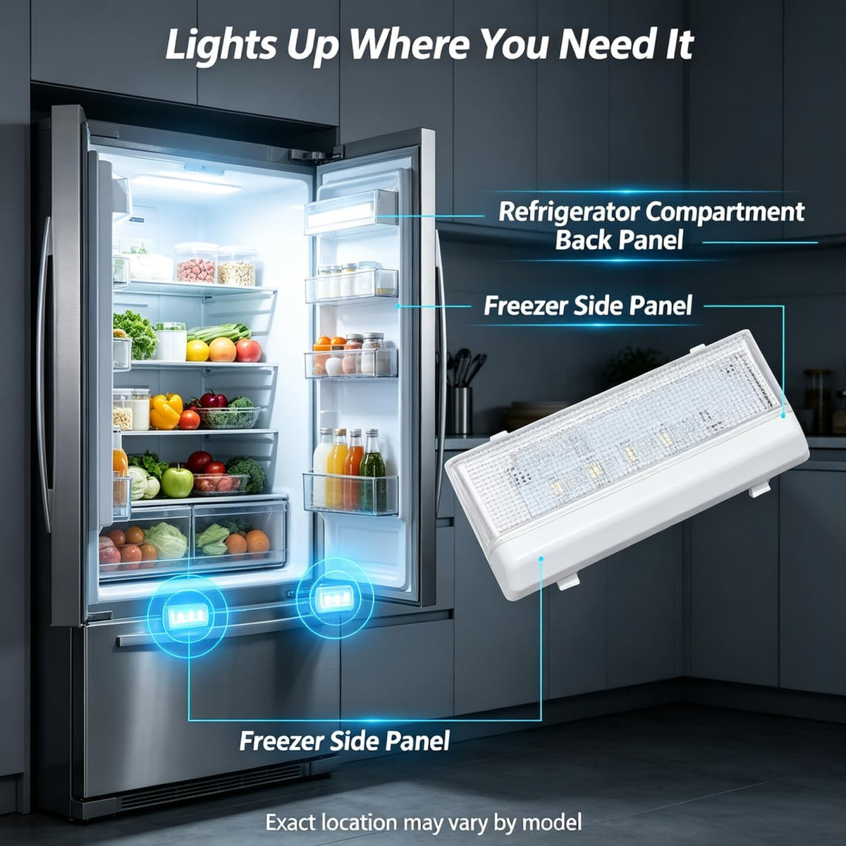 W10515057 Freezer Light Compatible with Whirlpool freezer light bulb
