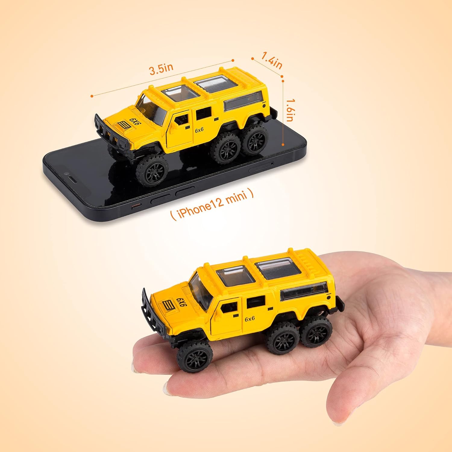 Pickup Trucks Open Door Die Cast Metal Toy Cars Pull Back Car 4 Pack | 1/64 Scale, Off-Road Trucks, Moving Parts