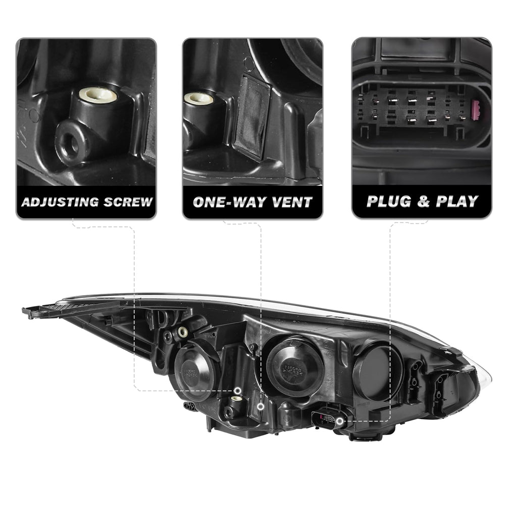 Halogen OE Style Headlight Assembly Fit for 2012-2014 Ford Focus