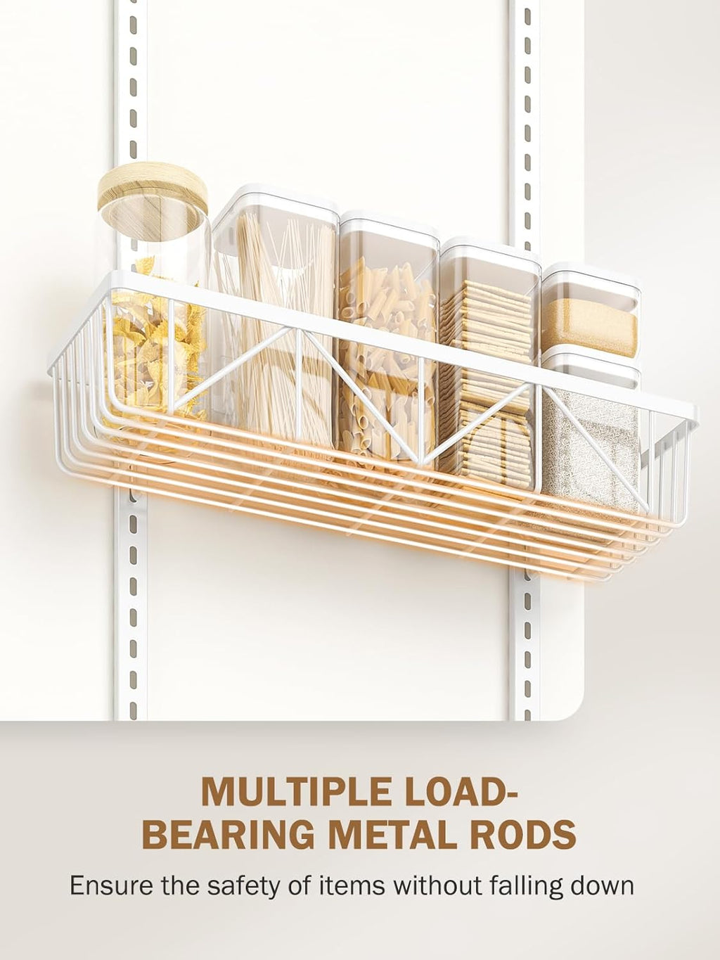 Narrow 9-Tier Over the Door Pantry Organizer, Adjustable Pantry Storage, Metal Hanging Spice Rack, Cabinet Door