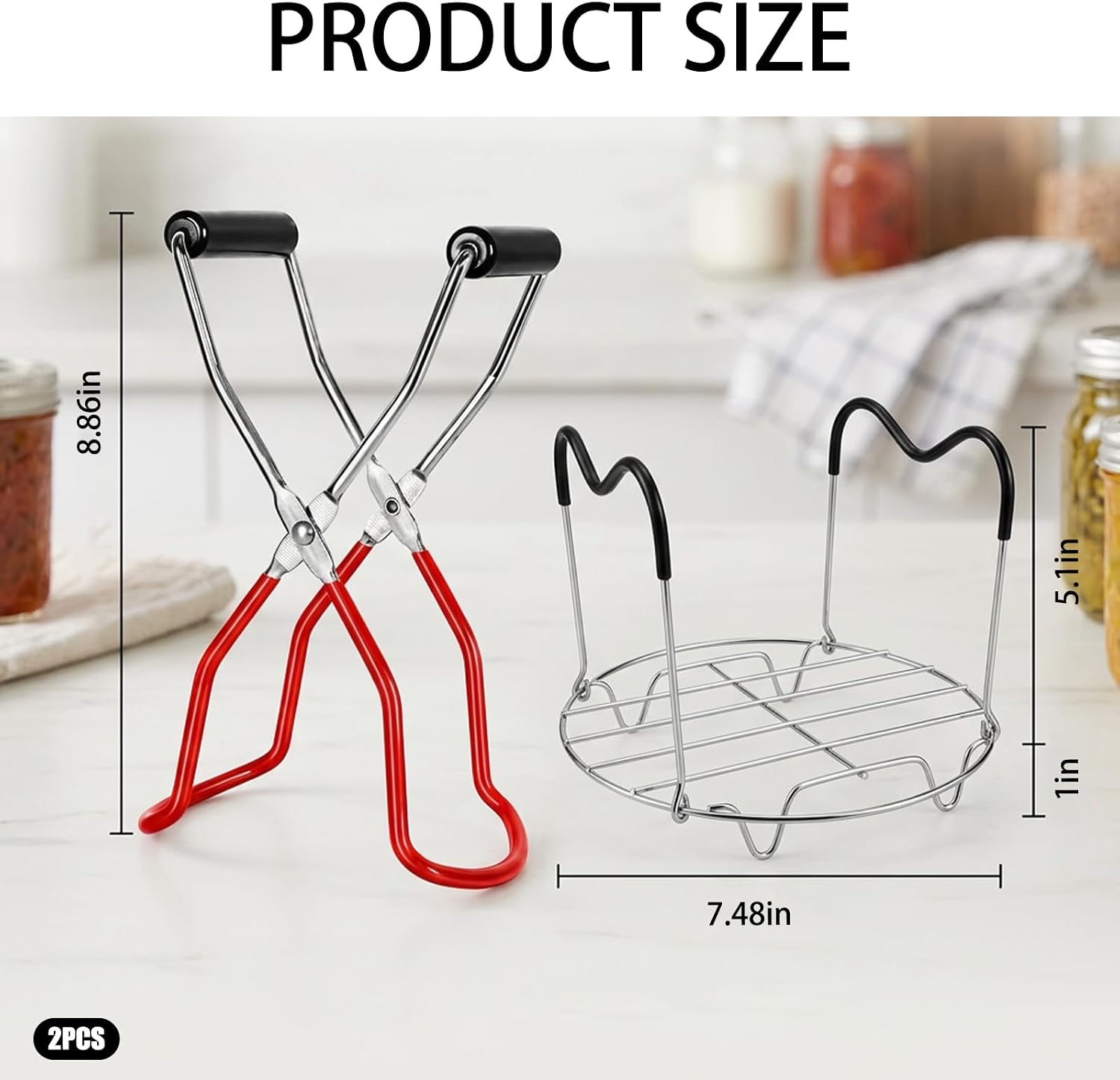2‑Piece Canning Rack for Water Bath Canner, Instant Pot Trivet