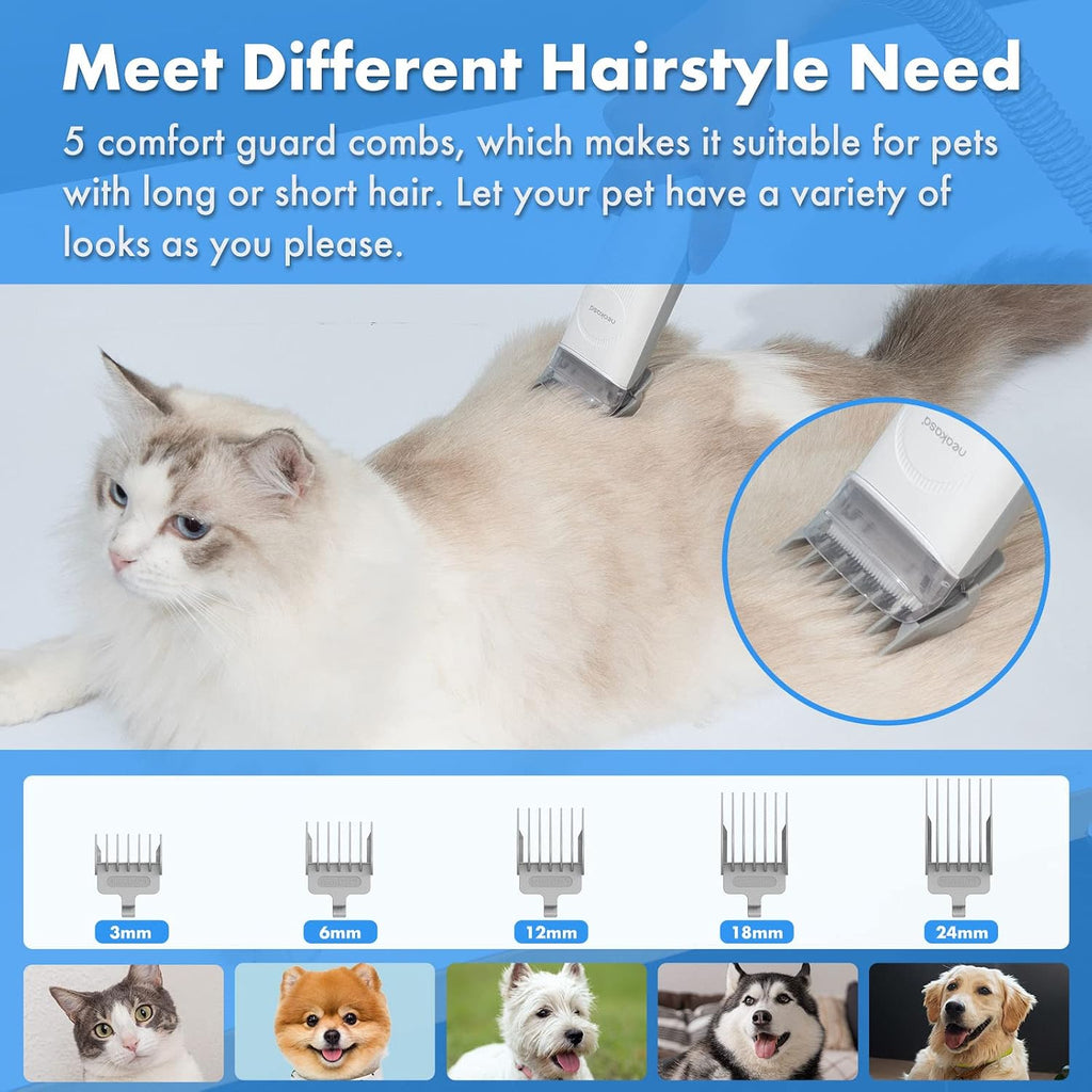 P2 Pro Dog Grooming Kit, Dog Clippers Vacuum Suction 99% Hair, Pet Grooming with 5 Proven Tools, 2L Large-Capacity