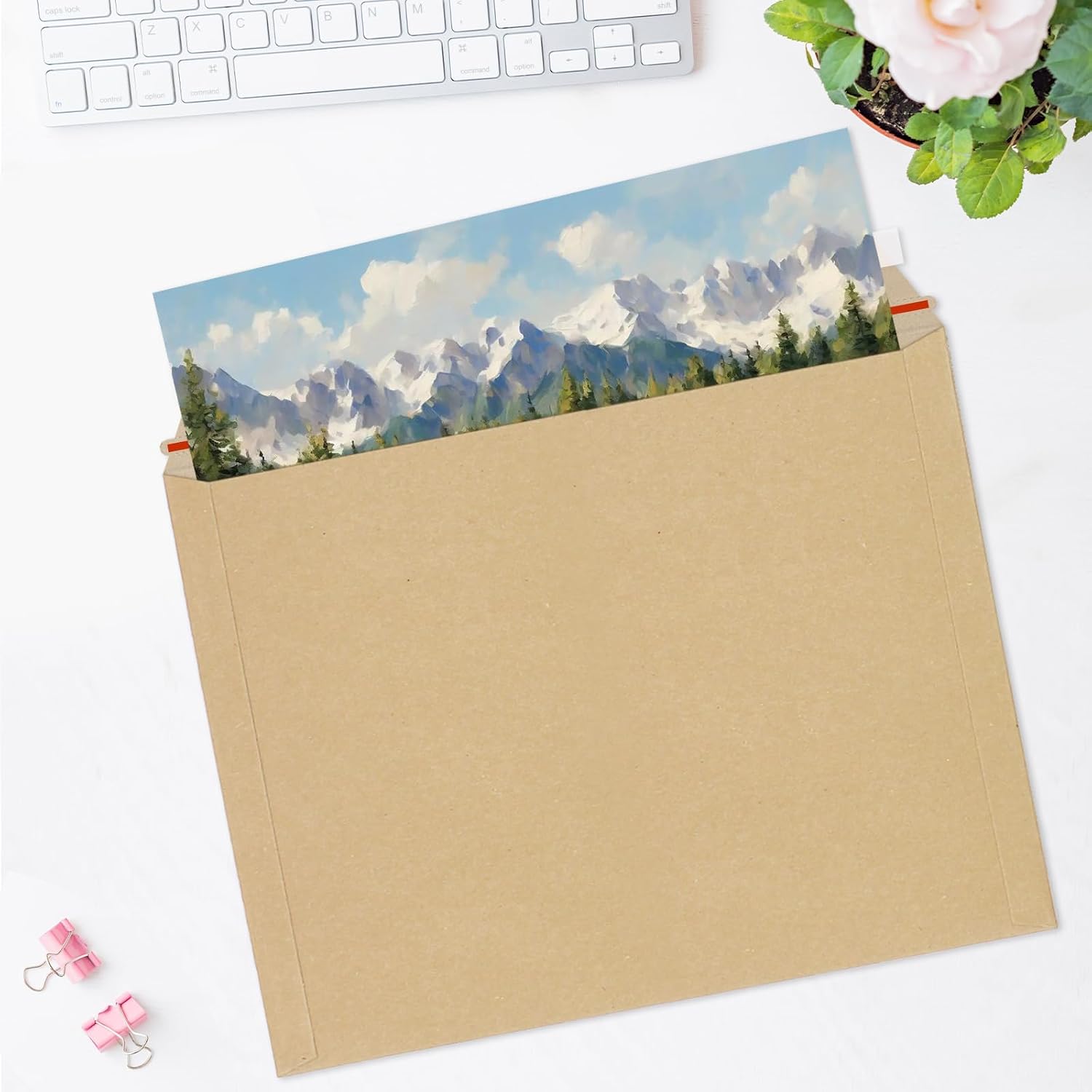 25 Pack Large Kraft Rigid Mailer 10"x13.5" Rigid Envelopes | Stay Flat Cardboard Envelopes Self Seal Document Mailers