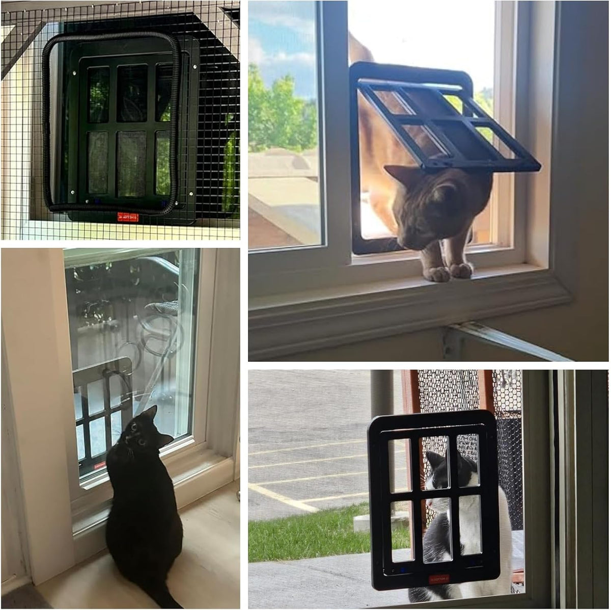 Small Pet Door for Screen Door, Flap Opening 8.3" x 10.3", Window Screen Cat Door Doggy Door, Mesh Door with Magnetic