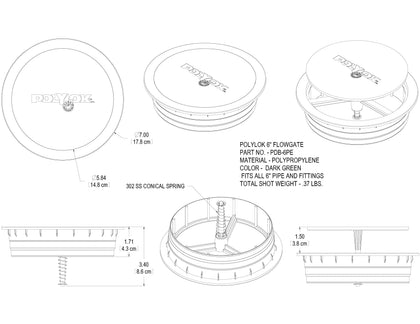 6" Flow Gate (Drainage Pop-Up Emitter)