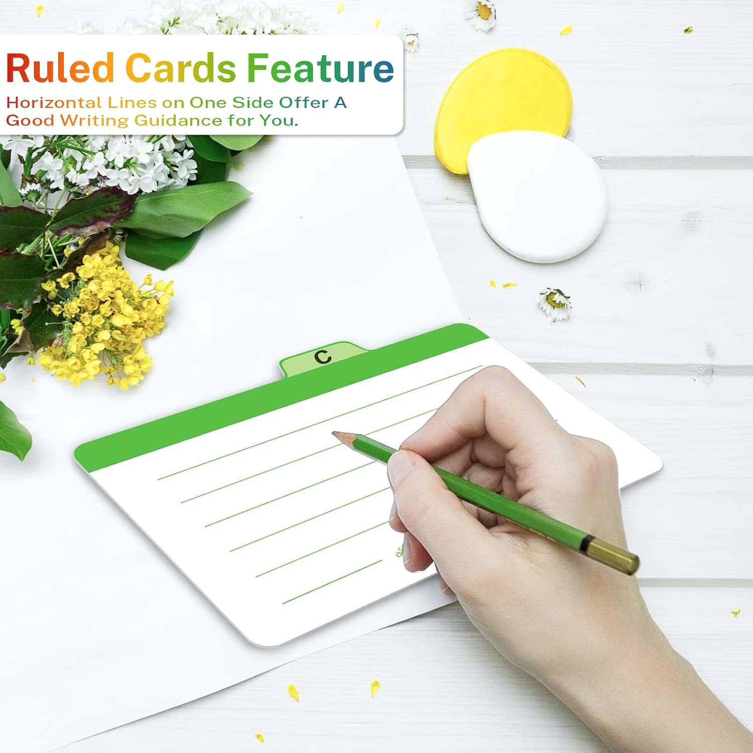 3 x 5 inches Index Card Dividers, Alphabetical Tabbed Index Cards Guides, Colored Note Cards, File and Recipe Guides