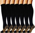 7 Pairs Copper Compression Socks for Men Women 20-30 mmHg Knee High Socks