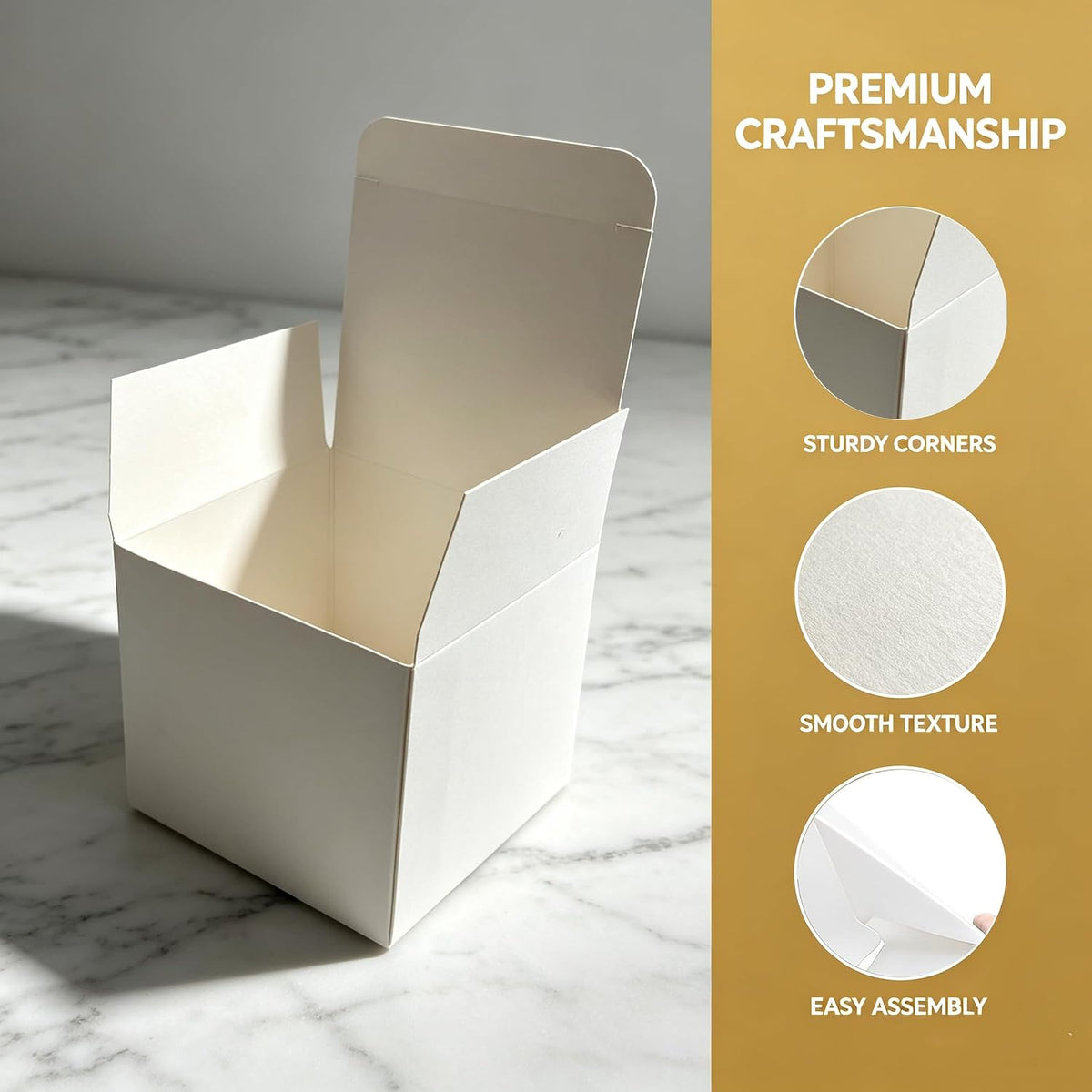 120 Pack Small Gift Boxes with Lids, 4x4x4 Inch White Kraft Paper Favor Boxes