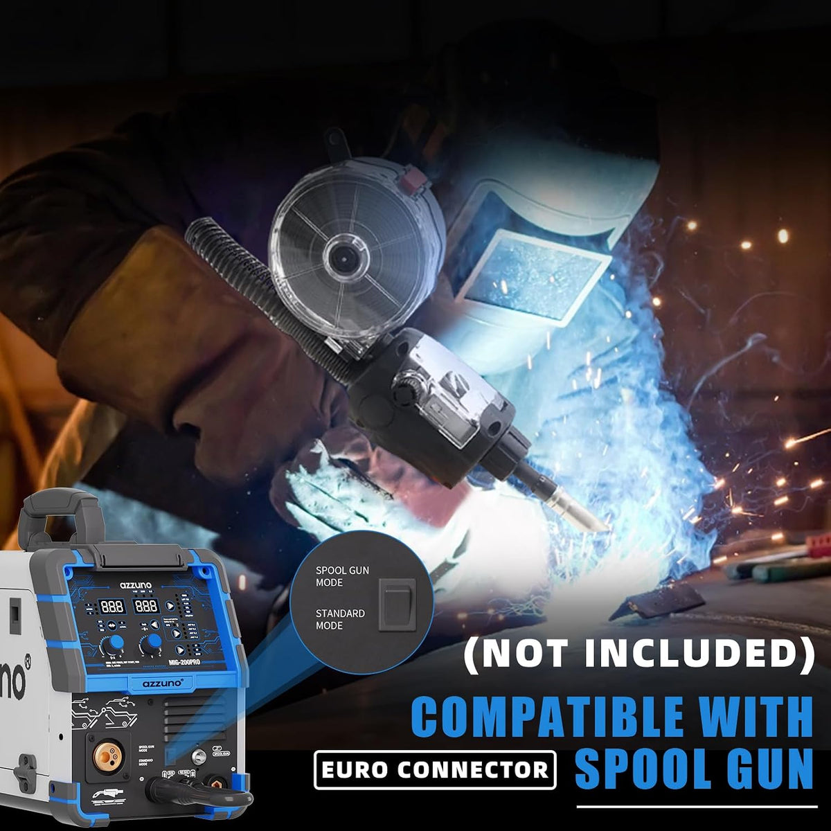 200A MIG Welder, 110V/220V 8-in-1 Aluminum MIG Welding Machine | 8 in 1 Welding, Flux Core MIG, Gas MIG, Gas MAG