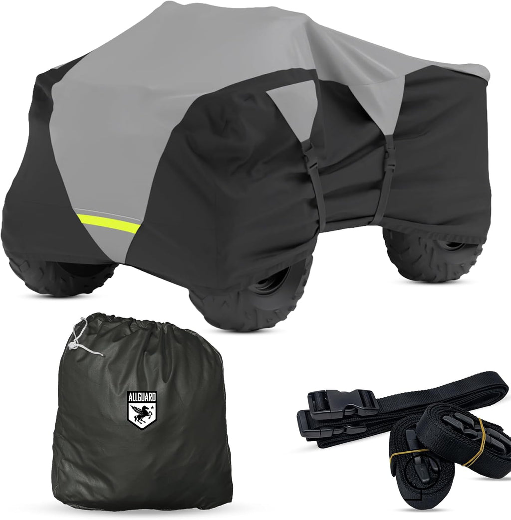AllGuard Weatherproof Max ATV Cover, Heavy Duty 600D Marine Grade Polyester, Protects from Rain, Snow, Sun, UV & More