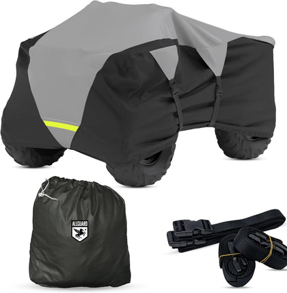 AllGuard Weatherproof Max ATV Cover, Heavy Duty 600D Marine Grade Polyester, Protects from Rain, Snow, Sun, UV & More