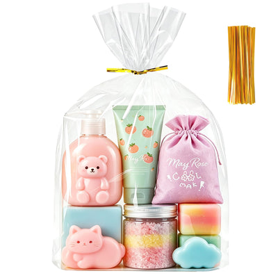 Large Cellophane Bags 10x14 Inch, 100 Pack Clear Plastic Gift Bags
