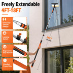 2-in-1 Window Squeegee, 18FT Window Cleaner Tool with 14" Head