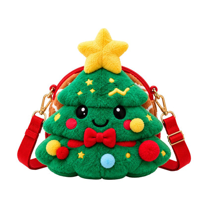 Cute Christmas Plush Crossbody Bag for Women Christmas Tree
