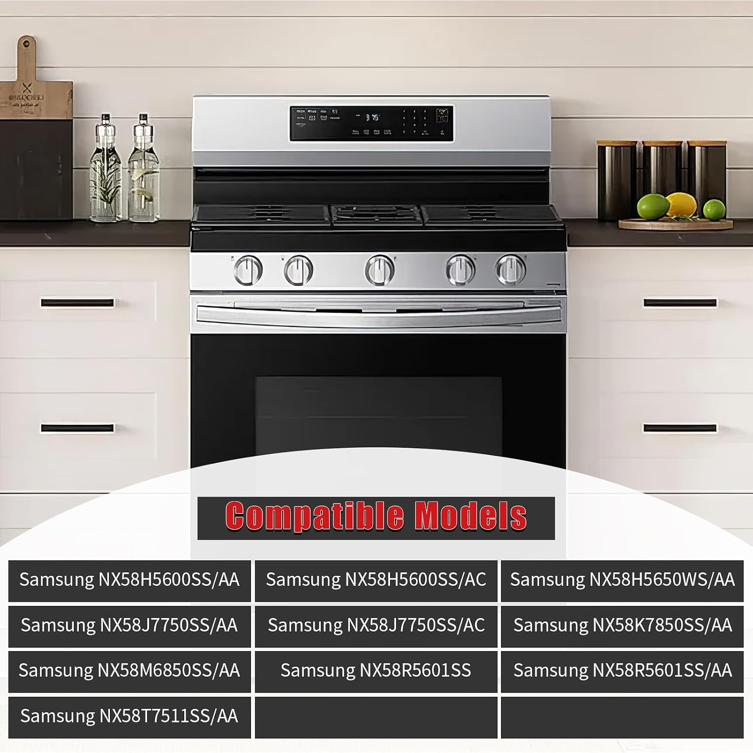 Original-Spec Stove Knobs Replacements DG64-00473A (5-Pack) | Compatible with Samsung Gas Stove Range Oven