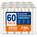 60 Rolls Bulk Clear Heavy Duty Shipping Packing Tape for Packaging Supplies