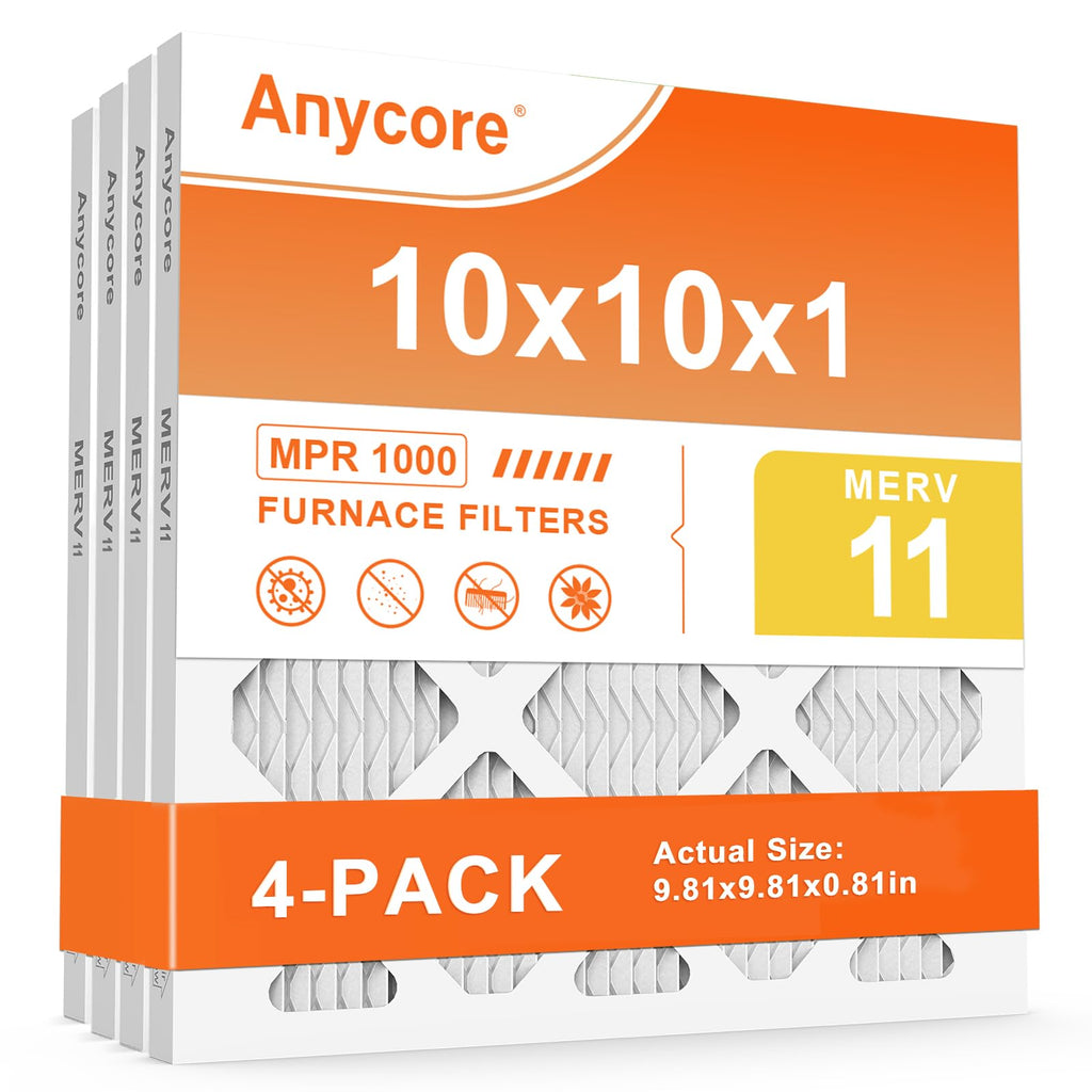 10x10x1 AC Air Filter 4 Pack MERV 11