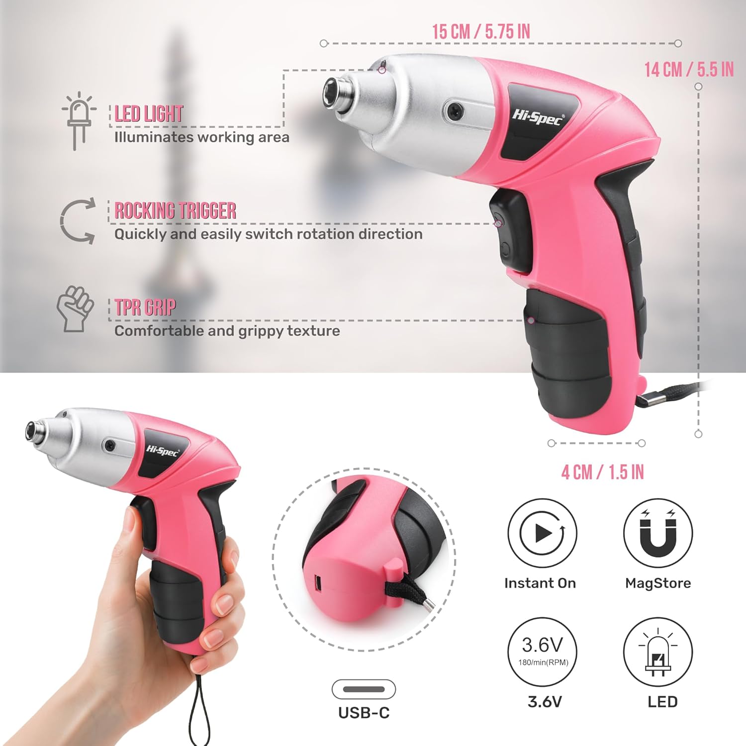 Small Electric Screwdriver, Mini Drill Set, Rechargeable 3.6V Cordless Screwdriver with 26 Driver Bits, Power Tool