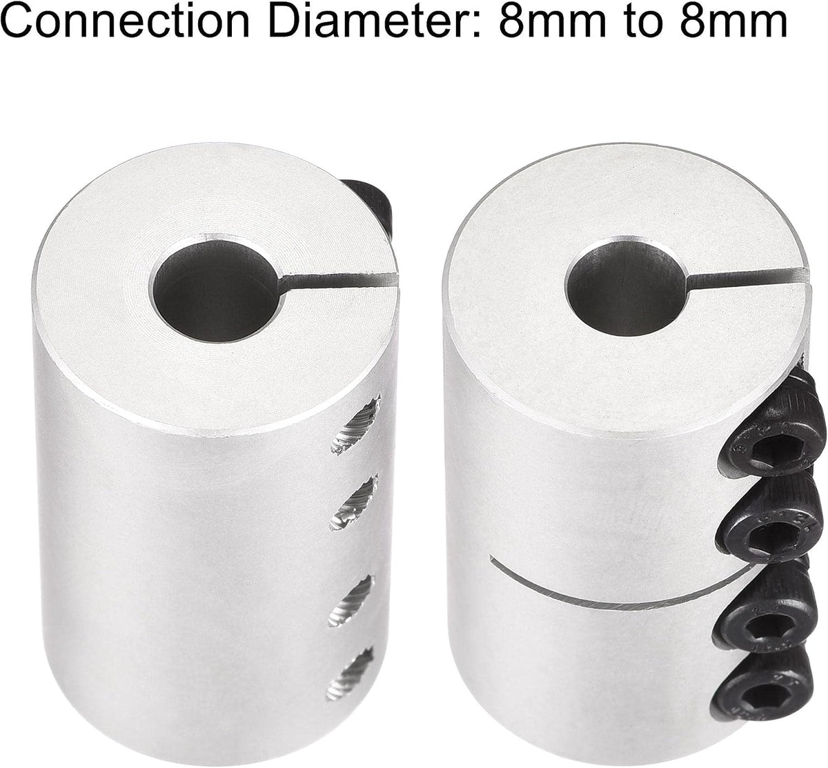 uxcell 2pcs 8mm to 8mm Shaft Coupling 25mmx40mm Coupler Aluminum Alloy Joint Motor for 3D Printer CNC Machine DIY Encoder