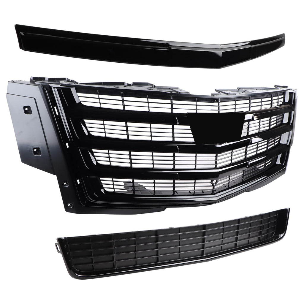Black Grille Set 5pcs Compatible with 2015-2020 Cadillac Escalade Luxury