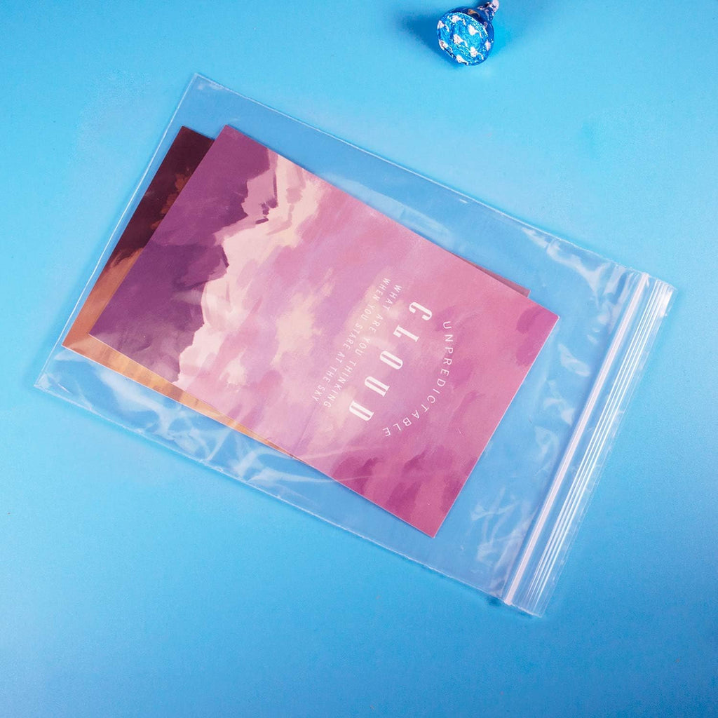 100 Count - 8" x 10" Clear Reclosable Zip Plastic Poly Bags