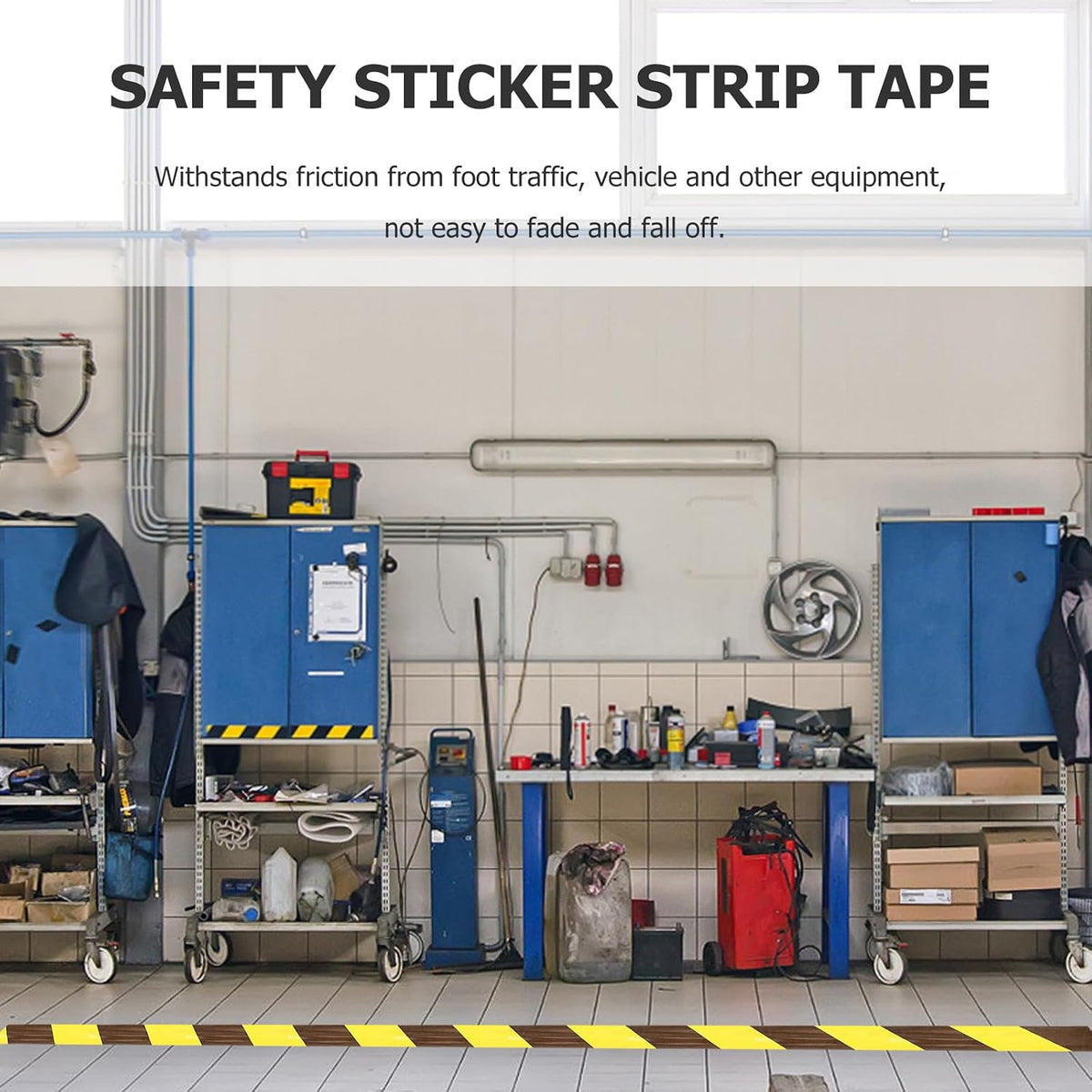 1 Roll Floor Marking PVC Warning Tape Black Yellow