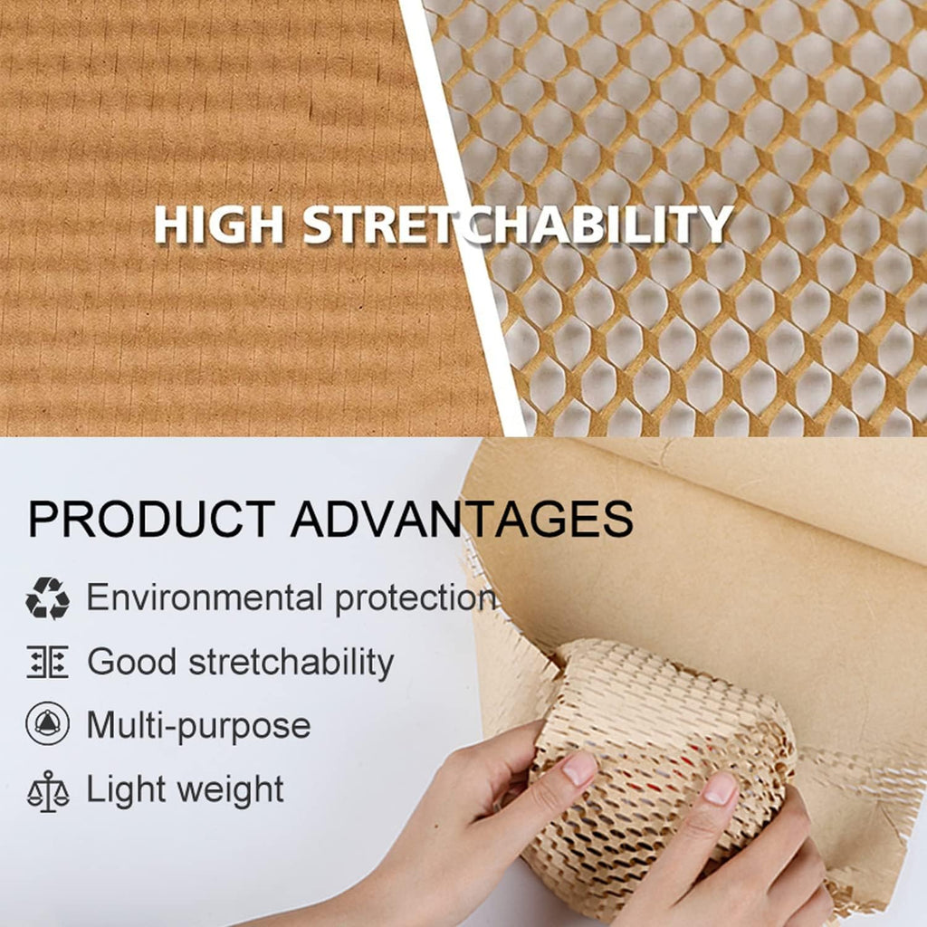 Honeycomb Packing Paper for Moving, Protective Wrapping Paper 12" x 400ft | kraft paper cushions glass, dishes