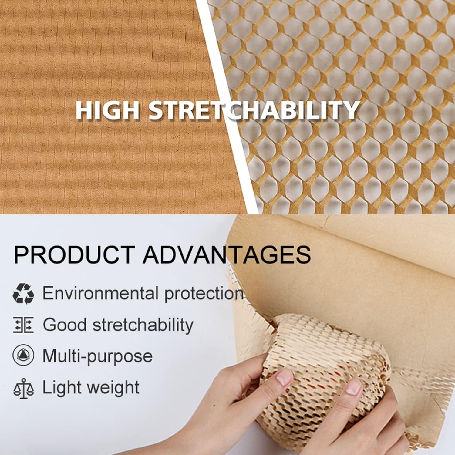 Honeycomb Packing Paper for Moving, Protective Wrapping Paper 12" x 400ft | kraft paper cushions glass, dishes