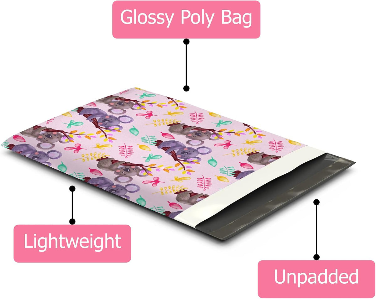 10x13 (100) Koala Designer Poly Mailers Shipping Envelopes Premium Printed Bags