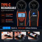 Handheld Anemometer, Wind Speed CFM Meter for HVAC & Outdoor