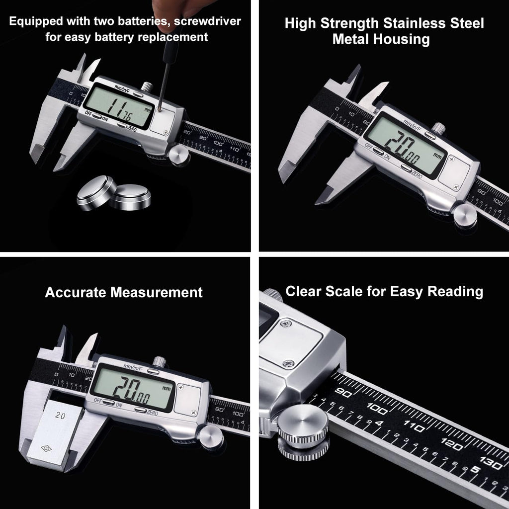 Kynup Digital Caliper, Caliper Measuring Tool, Micrometer, Full Turn Off