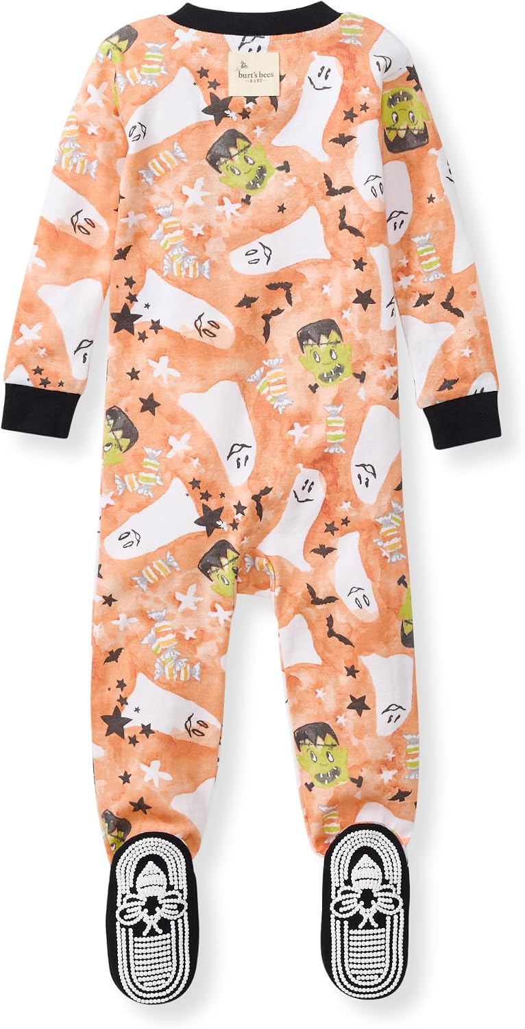 Girls Organic Cotton, Snug Fit Footed Sleeper Pajamas
