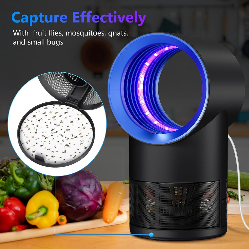 Fly Trap Indoor,Blue Gnat Traps House Indoor,Indoor Insect Trap with Timer | Fruit Fly Trap Indoors Suctions &
