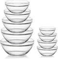Glass Mixing Bowls Set(set of 9),Nesting Bowls for Space Saving Storage,Great for Cooking,Baking,Prepping,Stackable