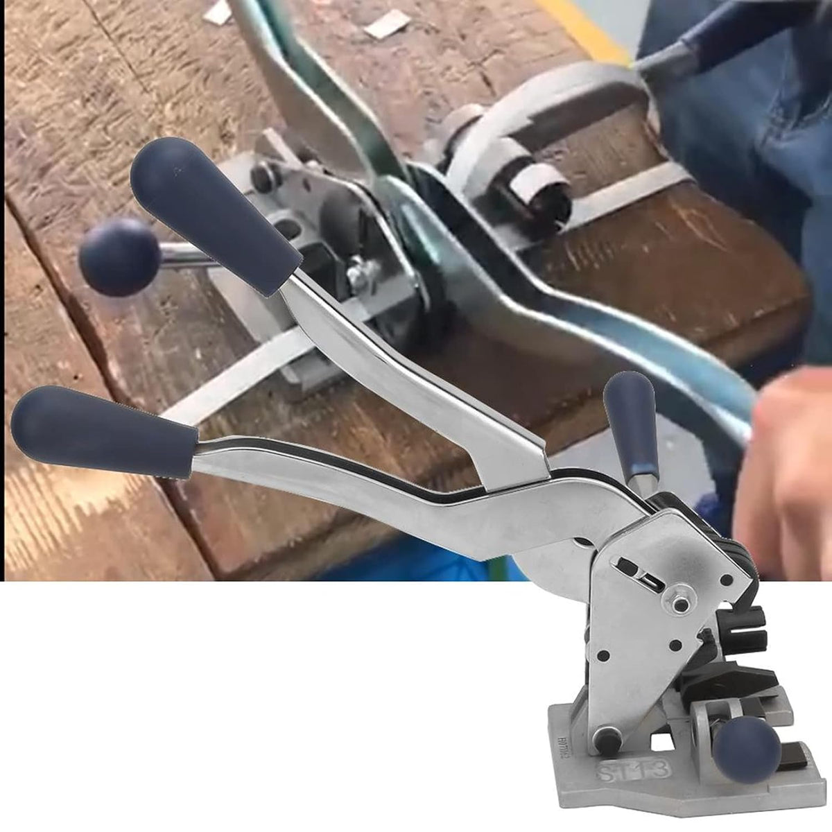 3 in 1 Manual Strapping Machine Electric Strapping Machine Alternative Banding Tool Steel Construction,Fastens Cuts