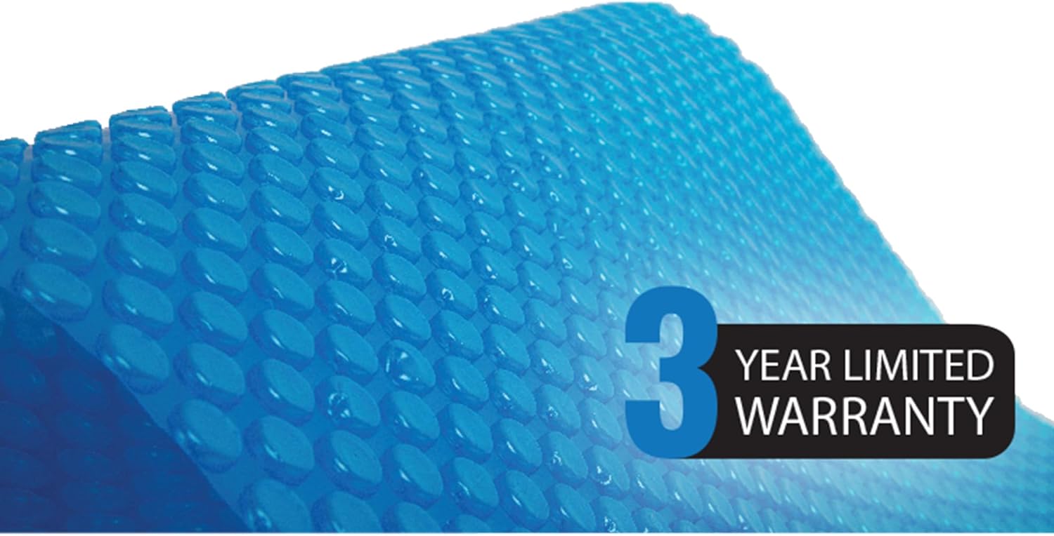 24-ft Round Solar Pool Cover 8-Mil Blue – Solar Cover for Above Ground Pool, Thermal Bubble Blanket for Heat