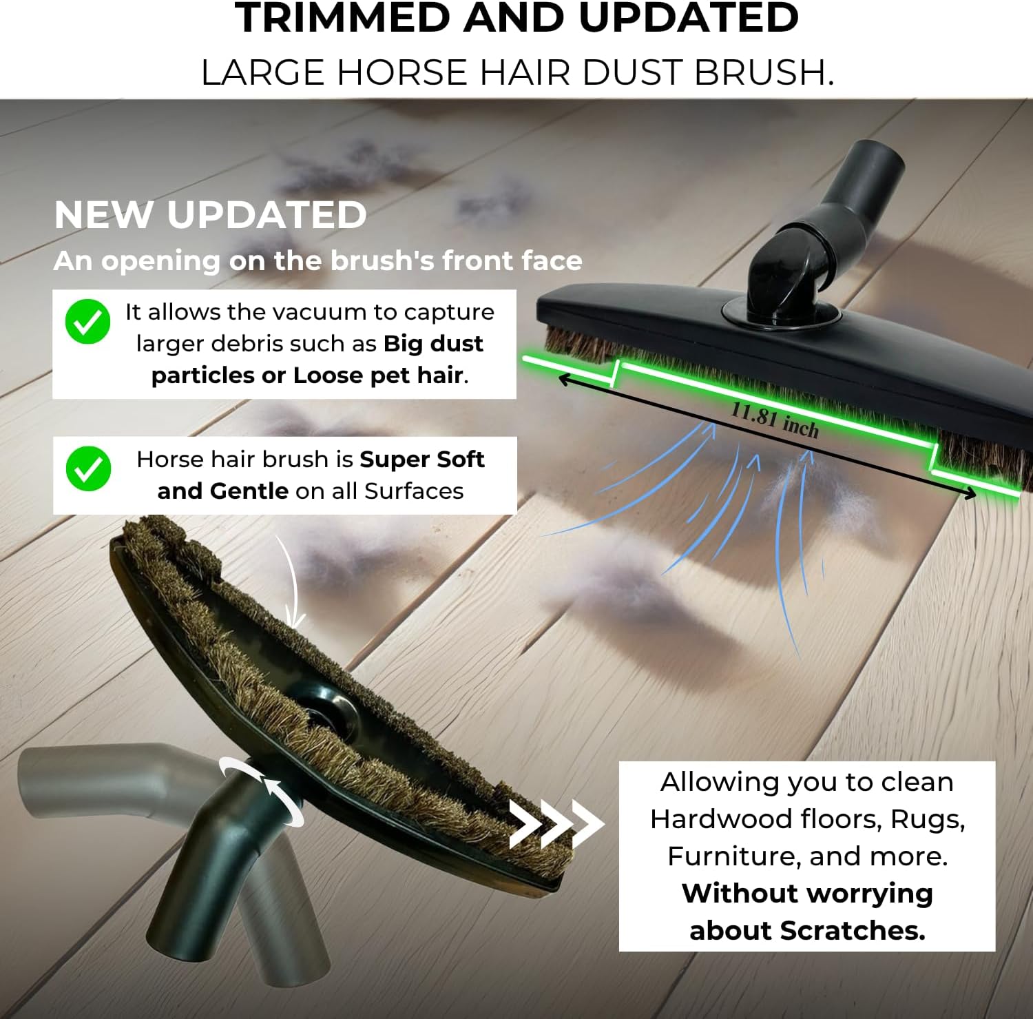 Universal Vacuum Attachments & Brushes Kit - Hardwood Floor Vacuum Brush Head Attachment & Shop-vacs Accessories