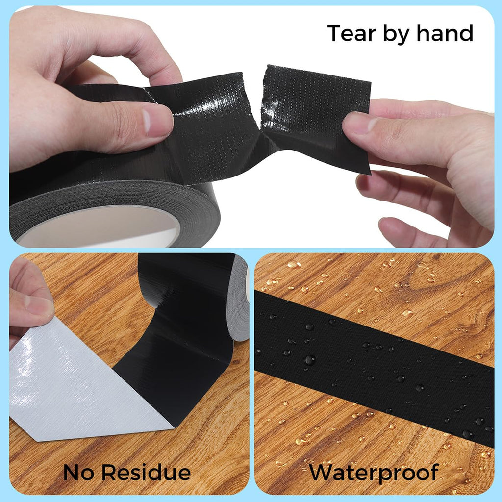 Black Duct Tape, 2 Inch x 35 Yards, 1 Roll