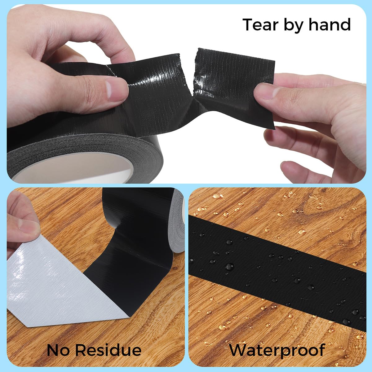 Black Duct Tape, 2 Inch x 35 Yards, 1 Roll