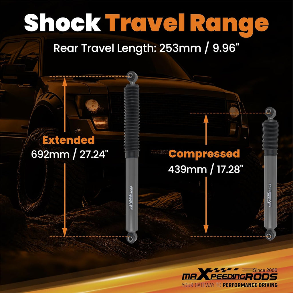 maXpeedingrods 0-3" Rear Shock Absorbers for Dodge Ram 1500 4WD 2009-2023, G1 Version