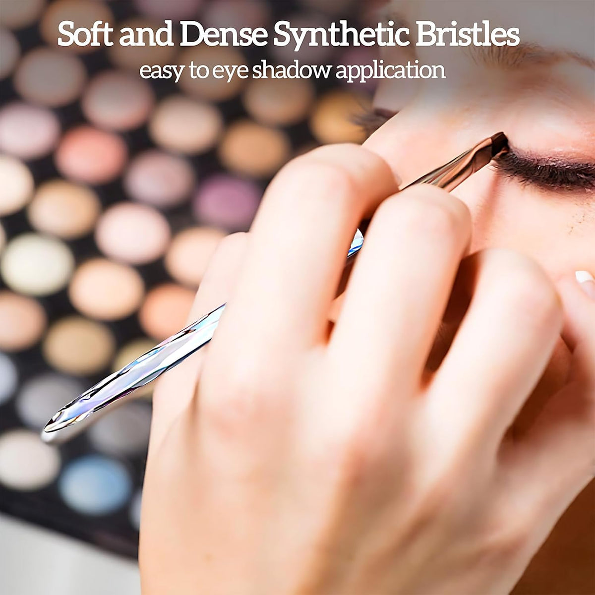 Eyeshadow Makeup Brushes, 10PCS Crystal Brushes for Eye Makeup Premium Synthetic Bristles Eyeshadow Blending Crease